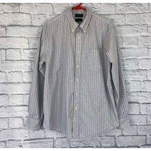 Dockers L premium 100% cotton perspiration guard checkerd button down dress shir